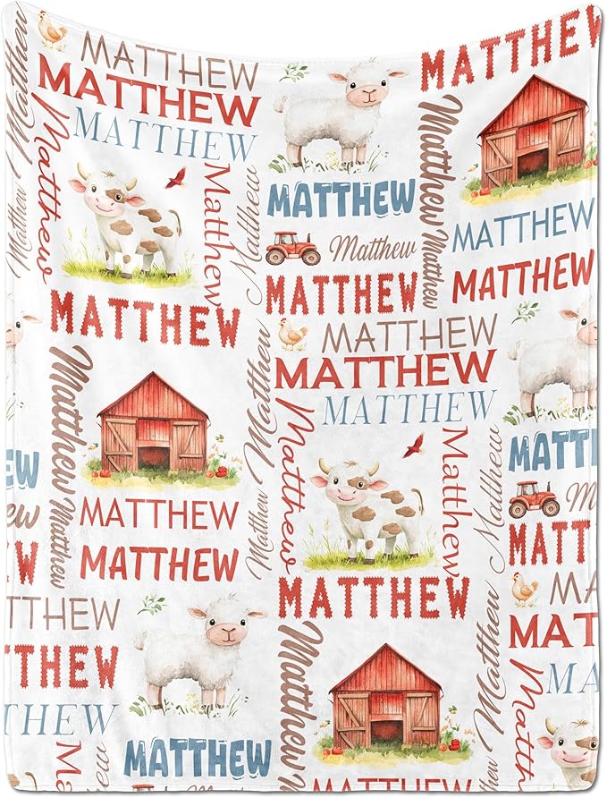 Personalized Baby Blanket - Custom With Name for Girls and Boys, Super Soft Plush Fleece, Personalized Gifts for Newborn