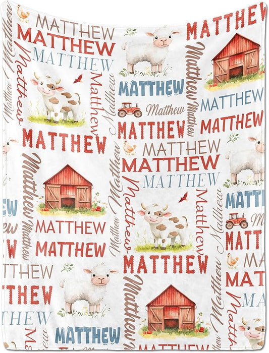 Personalized Baby Blanket - Custom With Name for Girls and Boys, Super Soft Plush Fleece, Personalized Gifts for Newborn
