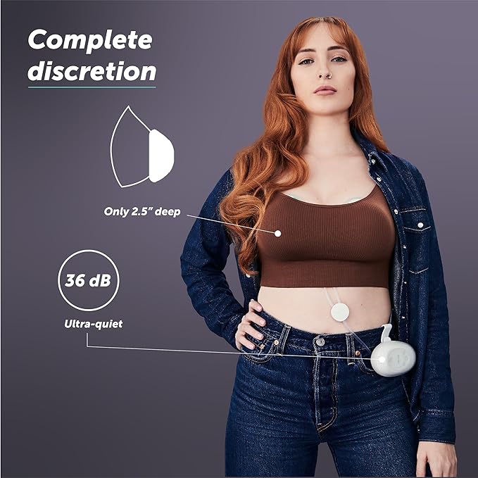 Elvie Stride Hospital-Grade, App-Controlled Breast Pump - Hands-Free, Wearable, Ultra-Quiet & Electric with 2-Modes, 10-Settings & 5oz Capacity per Cup