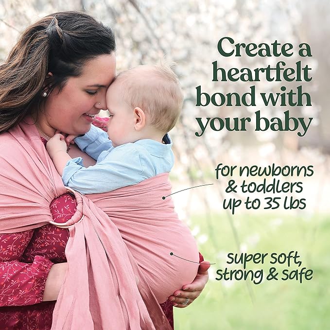 Nalakai Luxury Ring Sling Baby Carrier, Soft Linen Blend Baby Sling, Baby Wrap, Wear Your Little One Close to Your Heart, Comfort, Style