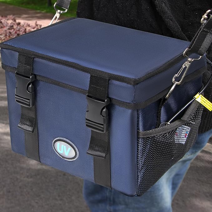 UV Sanitizer Box, 12L Ozone Portable Sanitizing and Cleaning Machine with 3-Level Timer, Foldable UV Cleaner Box for Phone, Toys, Mask, Towel, key, Ozone UV Box ﻿