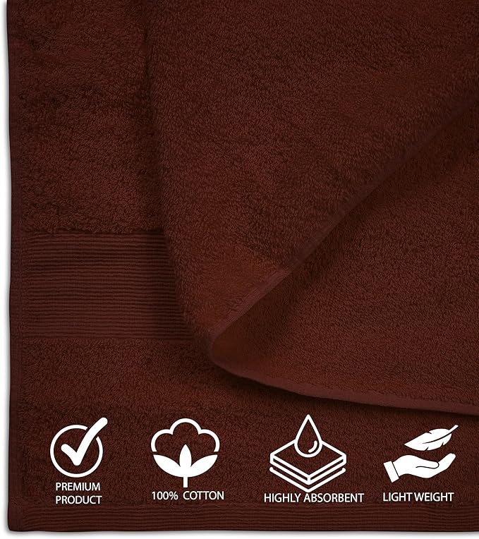 100% Cotton Luxury Bath Sheets - Pack of 2 (35" x 70") | Super Soft, Quick-Dry & Highly Absorbent Towels for Bathroom, Home, Spa & Gym (Dark Brown)