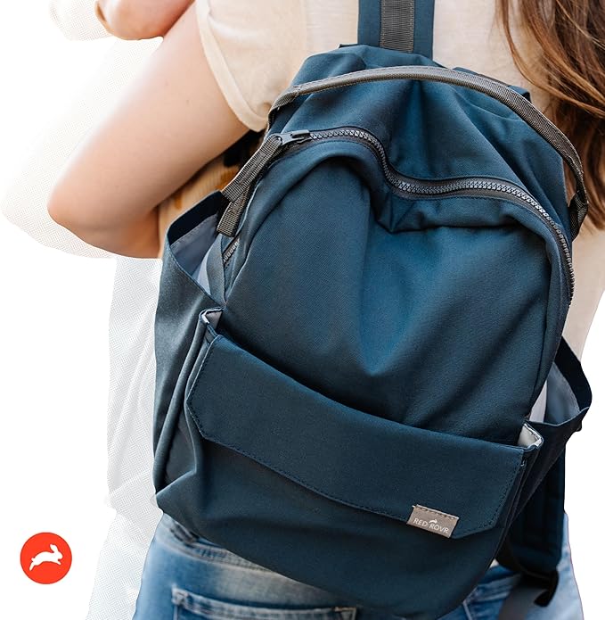 RED ROVR Mini Roo Lightweight Backpack | 6 pockets for everyday essentials (Navy)