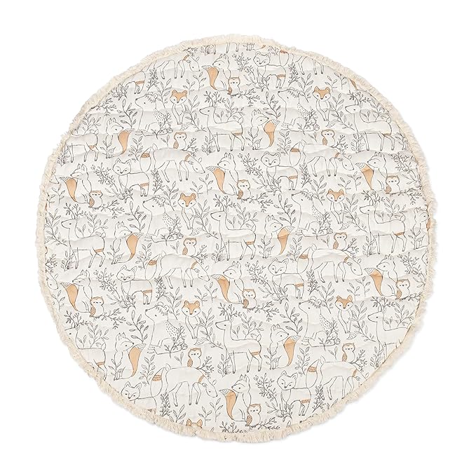 Crane Baby Baby Activity Mat, Woodland Animal Nursery Decor, Reversible Infant Play Mat for Tummy Time and Floor Activities, Infant Play Mat, 40" X 40" (Pack of 6)