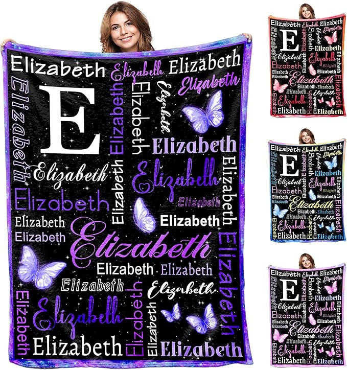 Personalized Gifts for Kids with Customized Name Butterfly Personalized Baby Blankets for Birthday Gifts Unique Custom Baby Blanket Baby Girl Gift Customized Gifts with Name for Daughter Niece Her
