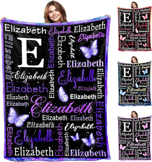 Personalized Gifts for Kids with Customized Name Butterfly Personalized Baby Blankets for Birthday Gifts Unique Custom Baby Blanket Baby Girl Gift Customized Gifts with Name for Daughter Niece Her