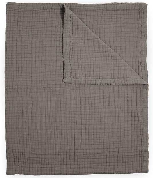 Little Unicorn Premium Quilted Throw | Super Soft, Multi-Layered Muslin XL Blanket| Great for Kids & Families (Mocha)