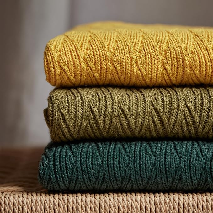 Knitted Organic Cotton Baby Blanket- Swaddle Blanket, 30" x 40" Soft Receiving Blanket for Newborn (Forrest Green)