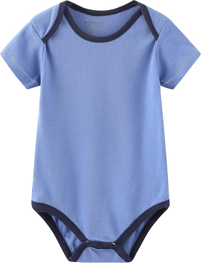 Kiddiezoom Newborn Baby Unisex Cotton One-Piece Bodysuits Baby Gift 5-Pack Baby Clothes