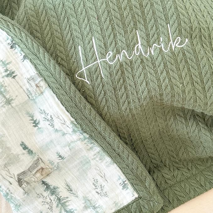 Personalized Baby Blanket with Name – Handmade 100% Organic Cotton Newborn Gift | Custom Knit Blanket for Boys, Girls, Kids & Baby Showers