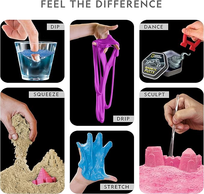 National Geographic Sensory Science Kit - Mega Science Kit, Includes Sensory Play Sand for Kids, Slime, Putty, and Other Projects, Slime Kit for Boys and Girls, Stress Relief Toy (Amazon Exclusive)