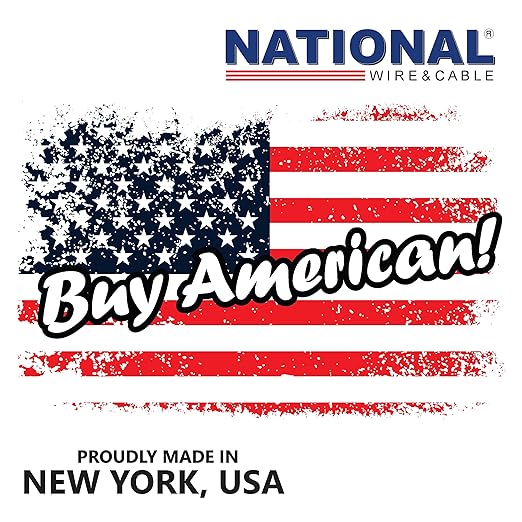 18/6 500Ft. NATIONAL Wire&Cable Thermostat Doorbell HVAC Heating Control Professional Cable Wire - Made in USA - 100% Solid Copper Conductors, CL2 ETL Listed, Low Voltage Applications Use