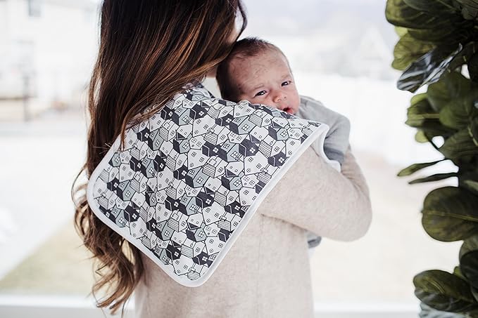 Copper Pearl Baby Burp Cloth Large 21''x10'' Size Premium Absorbent Triple Layer 3 Pack Gift Set “Urban Set