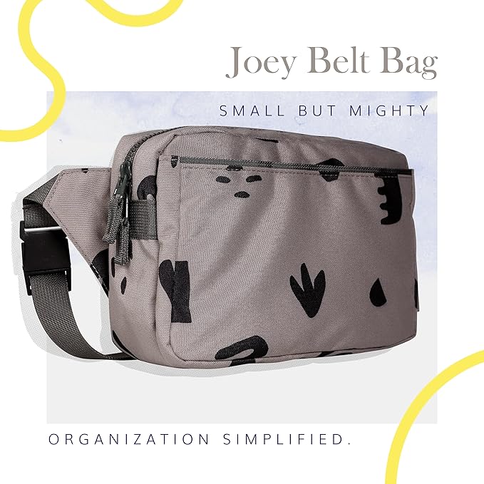 Red Rovr Everyday Joey Belt Bag | Organization & Zipper pockets |Adjustable Strap for All Ages (Truffle Doodle)