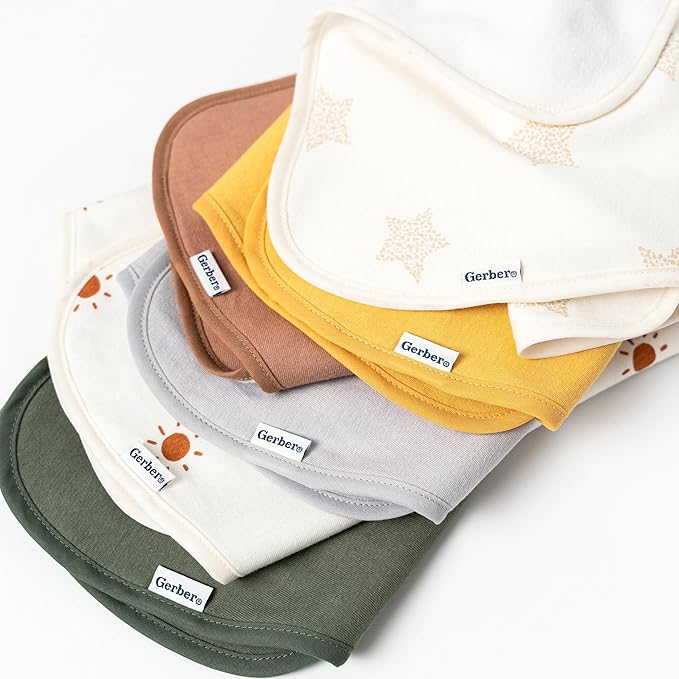 Gerber Baby Unisex Burp Cloths 5-Pack, Rust Tan, Size 10.5" x 21"