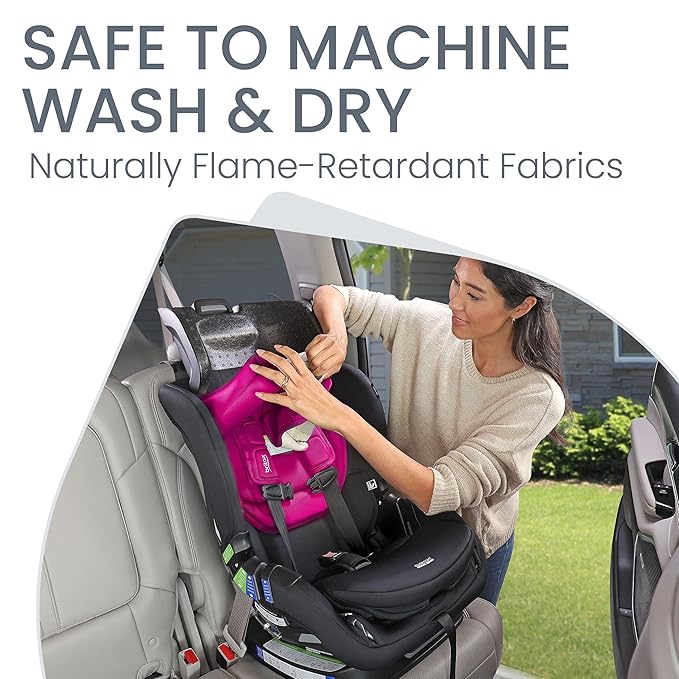 Britax Poplar Convertible Car Seat, 2-in-1 Car Seat with Slim 17-Inch Design, ClickTight Technology, Magenta Onyx