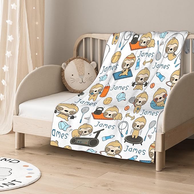 Personalized Custom Baby Blanket with Name - Swaddle Blanket for Toddlers, Infants, Kids, Shower, Newborns - Nursery Stroller Crib Decor Throw - Birthday Gift