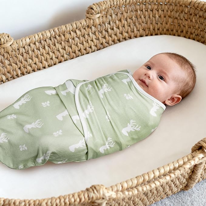 GLLQUEN BABY Girl Swaddles 0-3 Months - 3 Pack Baby Swaddles Sack for Newborn, Infant Sleep Sack, Easy Swaddling Wrap, Christmas Forest Carol, Nursery Swaddle Blankets Essentials