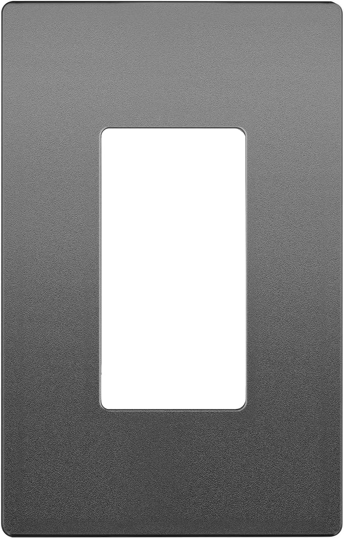 LIDER Matte Finish Decorator Switch Cover, Screwless Wall Plate, Mid-Size 1-Gang 4.88" x 3.11", Unbreakable Polycarbonate Thermoplastic, UL Listed, LSWP-31M-SG, Space Gray
