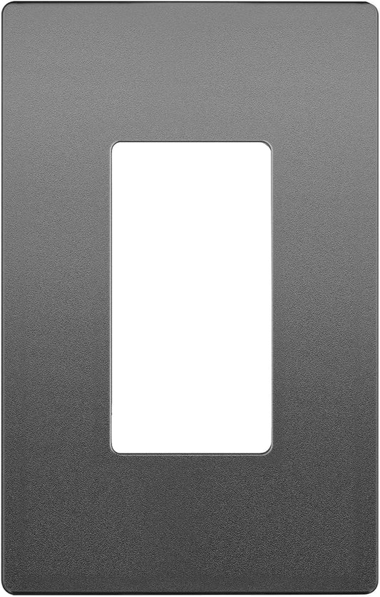 LIDER Matte Finish Decorator Switch Cover, Screwless Wall Plate, Mid-Size 1-Gang 4.88" x 3.11", Unbreakable Polycarbonate Thermoplastic, UL Listed, LSWP-31M-SG, Space Gray