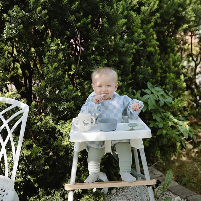 mushie 100% Silicone Training Cup & Straw for Toddlers | 6 Months+ (Retro Cars)