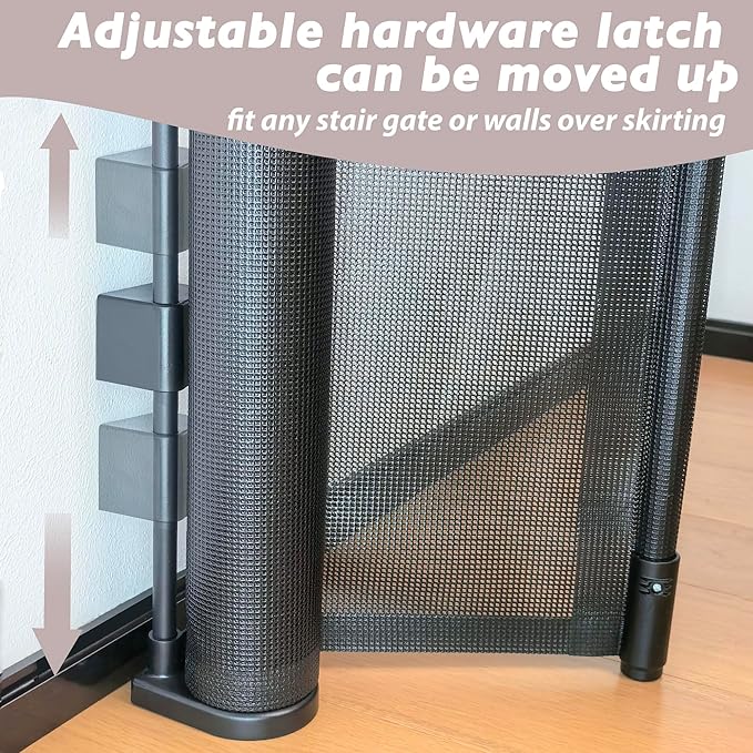 Retractable Baby Gates Dog Gate for Stairs, 100" Wide Retractable Gate Mesh Pet Gate, 41" Extra Tall Child Safety Gate with Fiberglass Rods for Stairways, Doorways, Hallways, Indoor/Outdoor