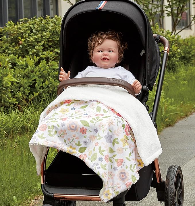 CREVENT 30''X40'' Cute Cozy Fluffy Warm Baby Blanket for Girls Boys Infants Toddlers' Bedding/Crib/Cot/Stroller, Baby Shower Birthday Newborn's Gift - Daisy