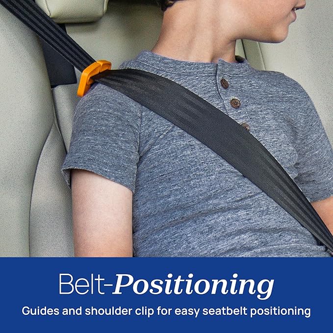 Chicco GoFit ClearTex Backless Booster Car Seat, Travel Booster Seat for Car, Portable Car Booster Seat for Children at Least 4 Years Old and 40-110 lbs. | Shadow/Black