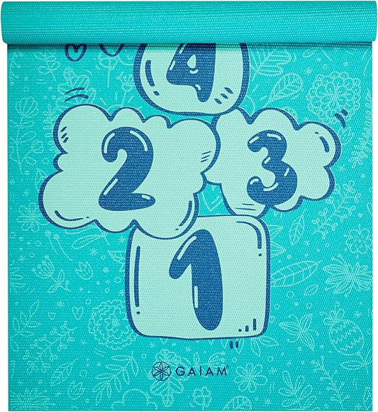 Gaiam Kids Yoga Mat Exercise Mat, Yoga for Kids with Fun Prints - Playtime for Babies, Active & Calm Toddlers and Young Children (60" L x 24" W x 3mm Thick)
