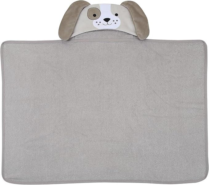 Lambs & Ivy Baby/Infant Luxury Cotton Terry Dog/Puppy Hooded Bath Towel