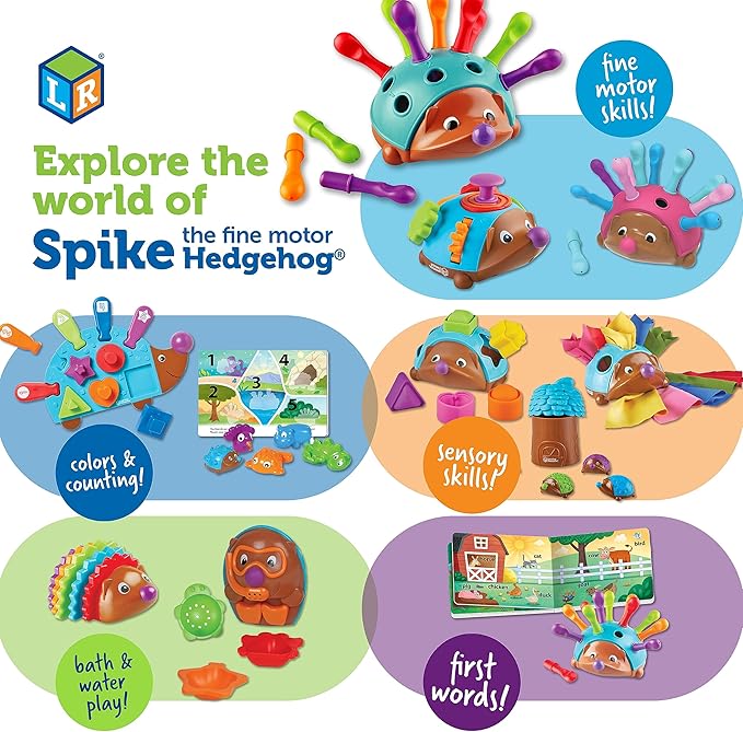 Learning Resources Spike and Friends Counting & Colors Book Set - 6 Pieces, Age 18 Month+ Toddler Activities, Educational Toys Set, Color Teaching Toys
