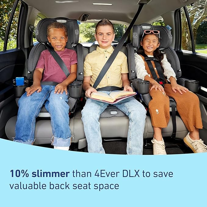 Graco 4Ever DLX Grad 5-in-1 Car Seat, Harrison Infant, Toddler, Booster, Convertible Car Seat, Features Slim Fit and Removable Seat Belt Trainer