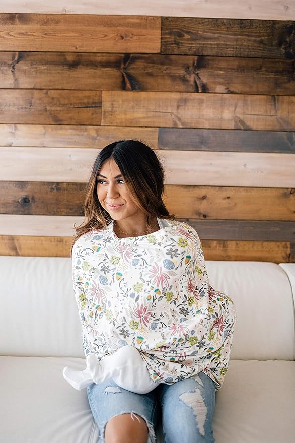 Copper Pearl Baby Car Seat Cover Canopy and Nursing Cover Multi-Use Stretchy 5 in 1 Gift Olive