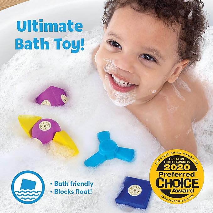 Blockaroo Magnetic Foam Building Blocks - 17-Piece Critter Set, Bath Toys for Toddlers, Preschool Toys, Bathtub Toys, Sensory Toys, Blocks for Toddlers 3-5, Engineering Toys for Kids 3-5, Bath Blocks
