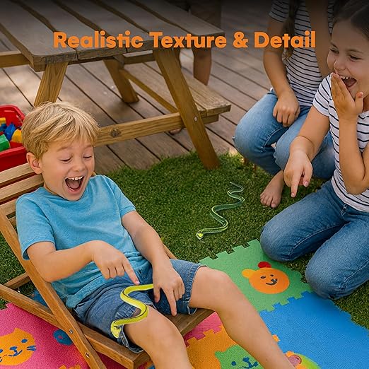 Kicko 12 Pack of 14 Inch Assorted Rubber Toy Snake - Soft Flexible Realistic Fake Floating Plastic Snakes - Colorful Bulk Small Sizes Set for Reptile School Collection, Birthday Party, Halloween Props