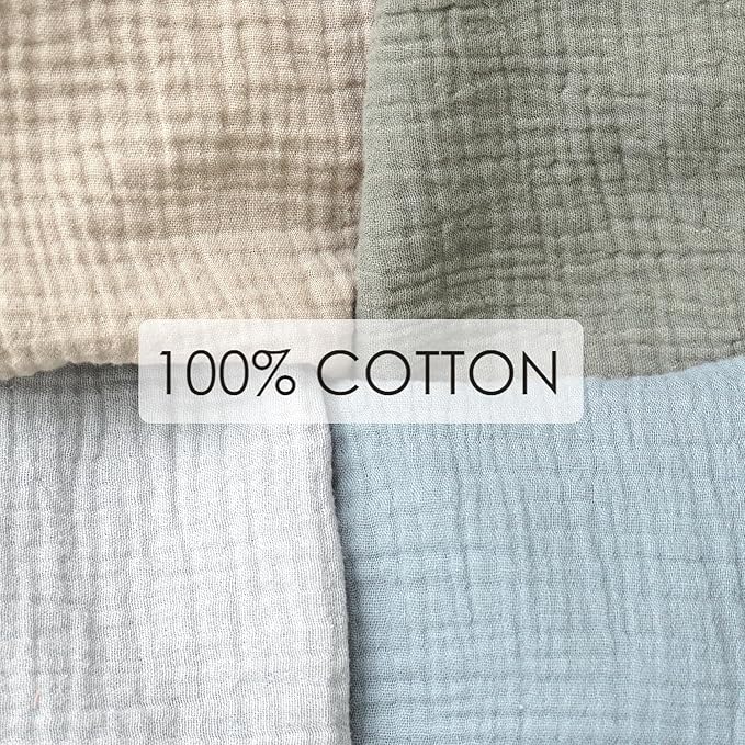 Muslin Nursing Covers for Breastfeeding, Privacy Breast Feeding Cover with Arch Neckline for Mom and Baby, Breathable 100% Cotton Nursing Apron Multi-use Stroller Cover