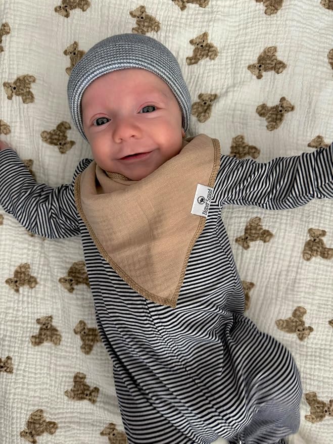 DiaperSquad's Baby Bibs for Drooling and Teething, Bibs for Boys, Baby Girl - Solid Cotton Baby Drool Bibs