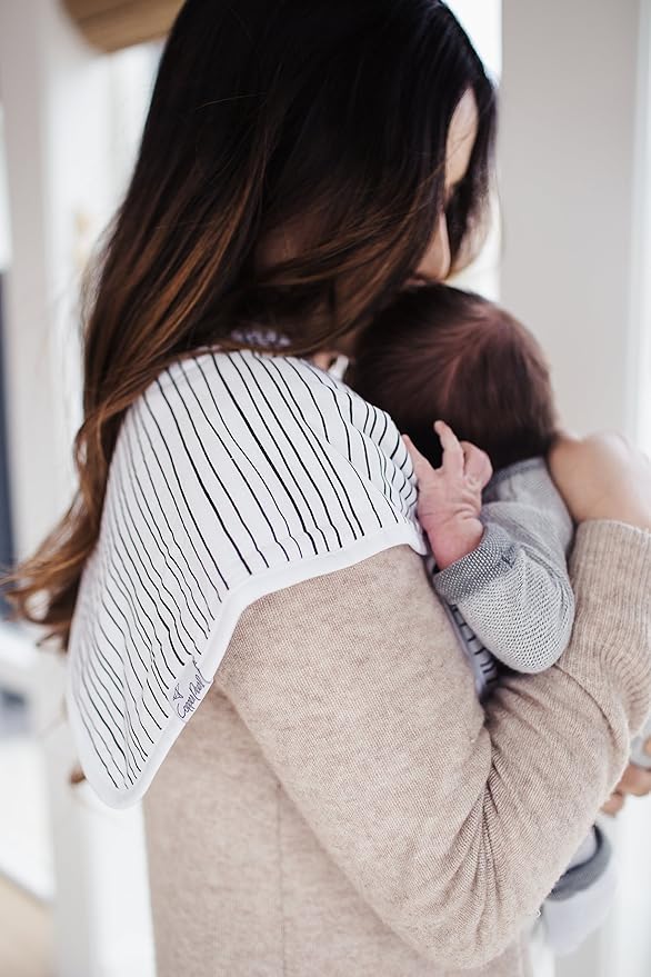 Copper Pearl Premium Baby Burp Cloths - 3-Pack Large Cotton Burp Cloths, Extra Soft Spit Up Rags with 3 Absorbent Layers, Perfect for Baby Boy and Baby Girl Gifts (21" x 10" Size, Alta Set)