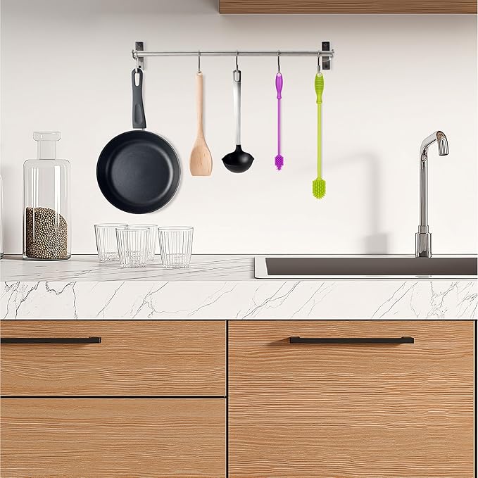 A-Brush Silicone Bottle Cleaner Brush, 2 Piece Set, Flexible, Long Handle - Water Bottle Cleaner, Baby Bottle Nipple Brush for Plastic & Glass, BPA-Free Dish Washing Brush A2S Protection