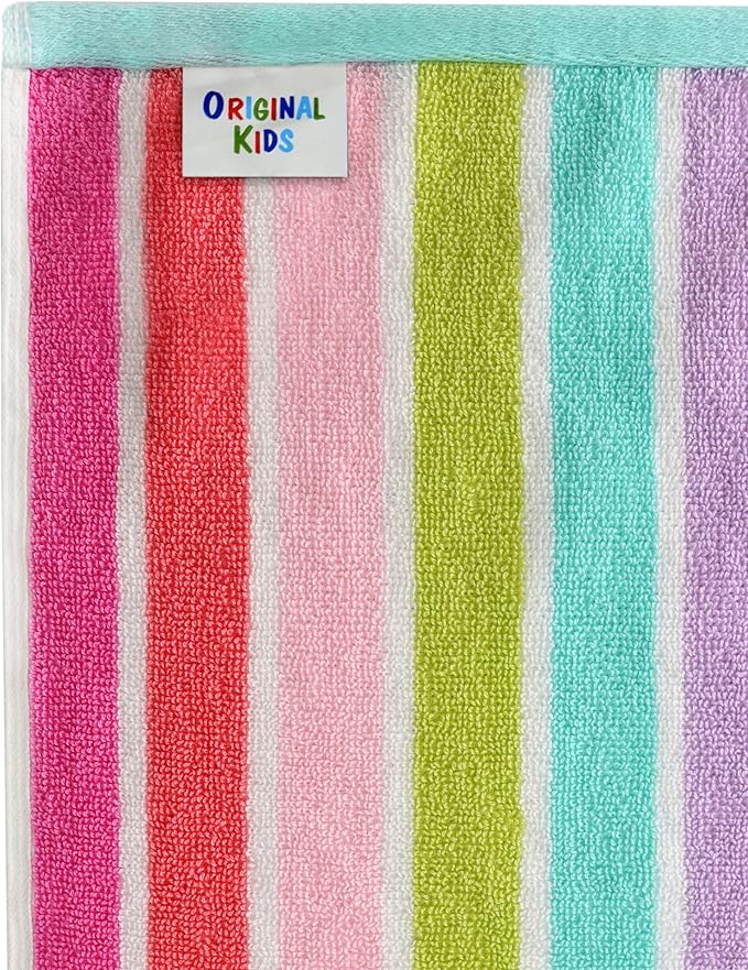 ORIGINAL KIDS Hooded Baby Towel for Newborn - 100% Cotton Large Baby Bath Towels with Hood for Infants, Toddler - Extra Absorbent & Soft Newborn Bath Essentials - Large 24x30 - Pink Multi