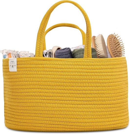 Natemia Baby Diaper Caddy Organizer - Baby Shower Basket for Gifts - Nursery Storage for Diapers, Wipes, Breast Pump - Portable Organizer and Gift Bag - Newborn Essentials