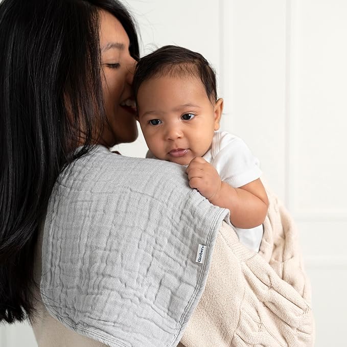 Gerber Baby Unisex Muslin Burp Cloths 72-Pack, Multi Blues Browns, Large Size 20" x 10"