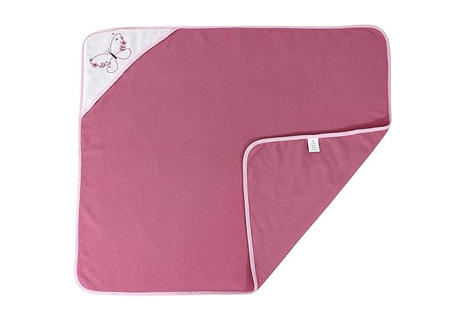 Cudlie Buttons & Stitches Baby Girl 3 Pack Rolled/Carded Hooded Towels in Butterfly Polka Print (GS71727)