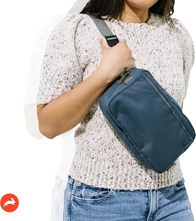 Red Rovr Everyday Joey Belt Bag | Organization & Zipper pockets |Adjustable Strap for All Ages (Navy)