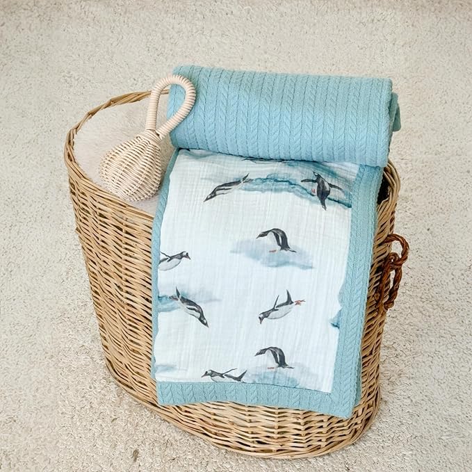 Personalized Baby Blanket with Name – Handmade 100% Organic Cotton Newborn Gift | Custom Knit Blanket for Boys, Girls, Kids & Baby Showers