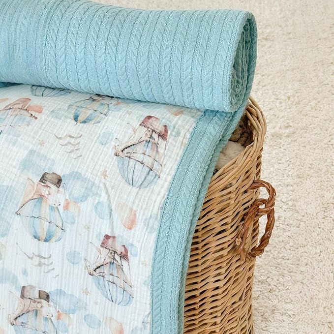 Personalized Baby Blanket with Name – Handmade 100% Organic Cotton Newborn Gift | Custom Knit Blanket for Boys, Girls, Kids & Baby Showers