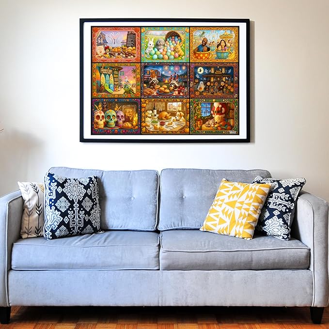 Think2Master Holiday Collage 500 Pieces Large Format Jigsaw Puzzle: Kids 12+, Teens, Adults & Families. A Year of Celebration an Excellent Present for Birthdays, Christmas. Size: 26.8” X 18.9”