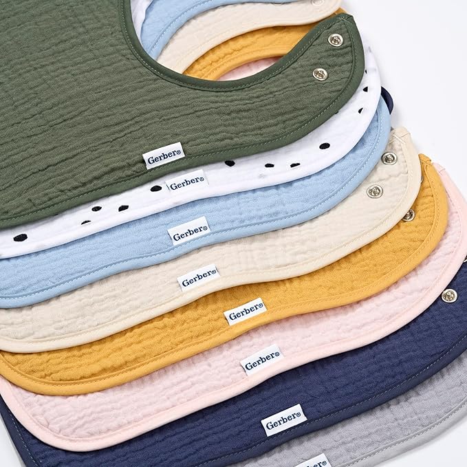 Gerber Unisex Baby Muslin 8 Pack Drooling Bibs