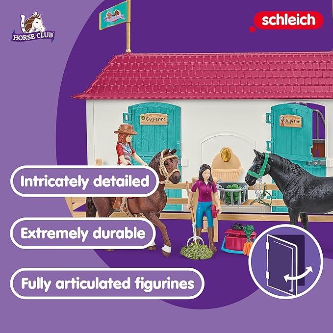 Schleich Horse Club - Lakeside Country House and Stable Horse Play Set, 192 Piece Detailed Doll House and Horse Toy Accessories for Girls and Boys Ages 5+