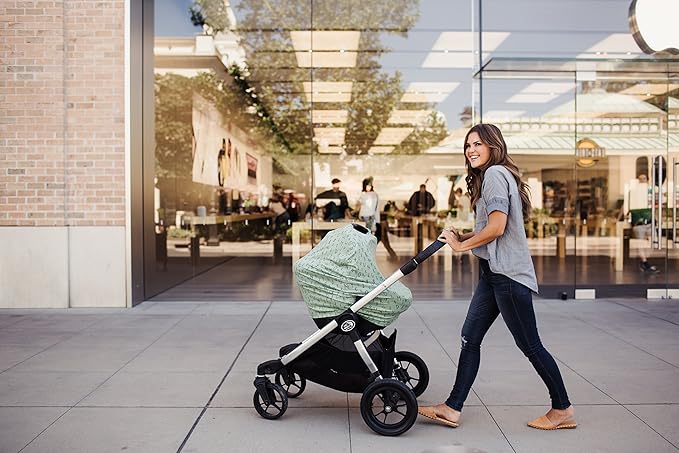 Baby Car Seat Cover Canopy and Nursing Cover Multi-Use Stretchy 5 in 1 Gift Poe by Copper Pearl
